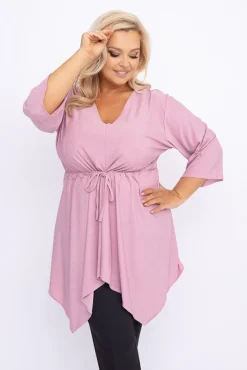Pudroworóżowa Tunika brokatowa HORUZI
