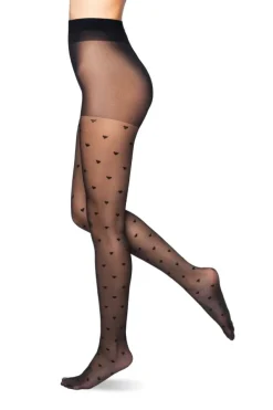 Rajstopy w serca 15 DEN czarne