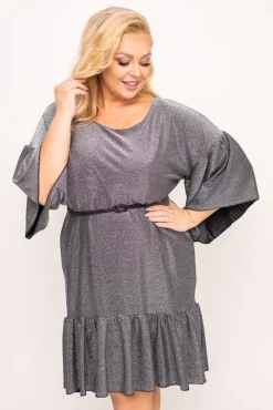 Srebrna Sukienka błyszcząca STERI