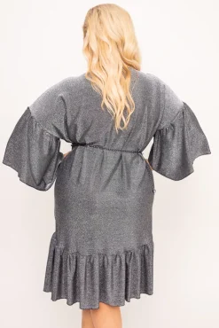 Srebrna Sukienka błyszcząca STERI