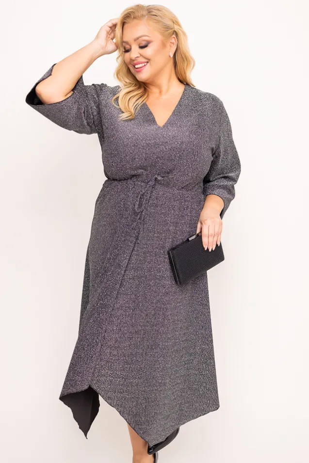 Srebrna Sukienka błyszcząca REZIO