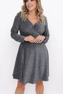 Srebrna Sukienka błyszcząca RASTORI