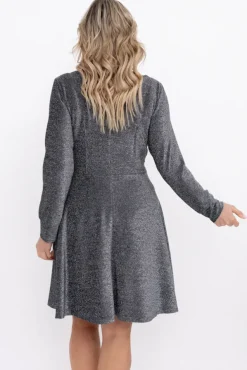 Srebrna Sukienka błyszcząca RASTORI