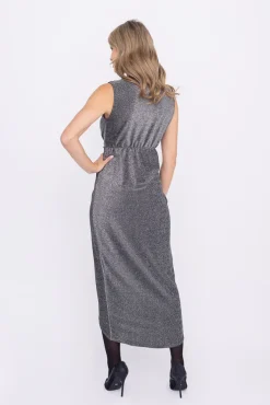 Srebrna Sukienka błyszcząca ERICA