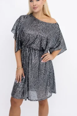 Srebrna Sukienka cekinowa SALINO