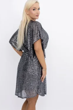 Srebrna Sukienka cekinowa SALINO