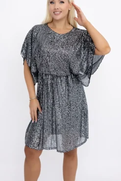 Srebrna Sukienka cekinowa SALINO