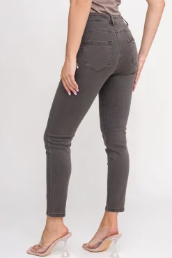 Szare Spodnie Jeansowe PERMENIO