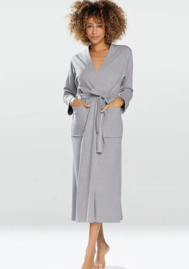 Szary Szlafrok bawełniany MELISSA