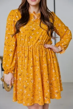 Żółta Sukienka CHERYL Plus Size