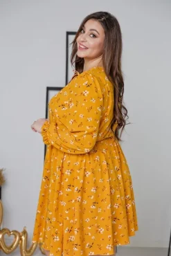 Żółta Sukienka CHERYL Plus Size