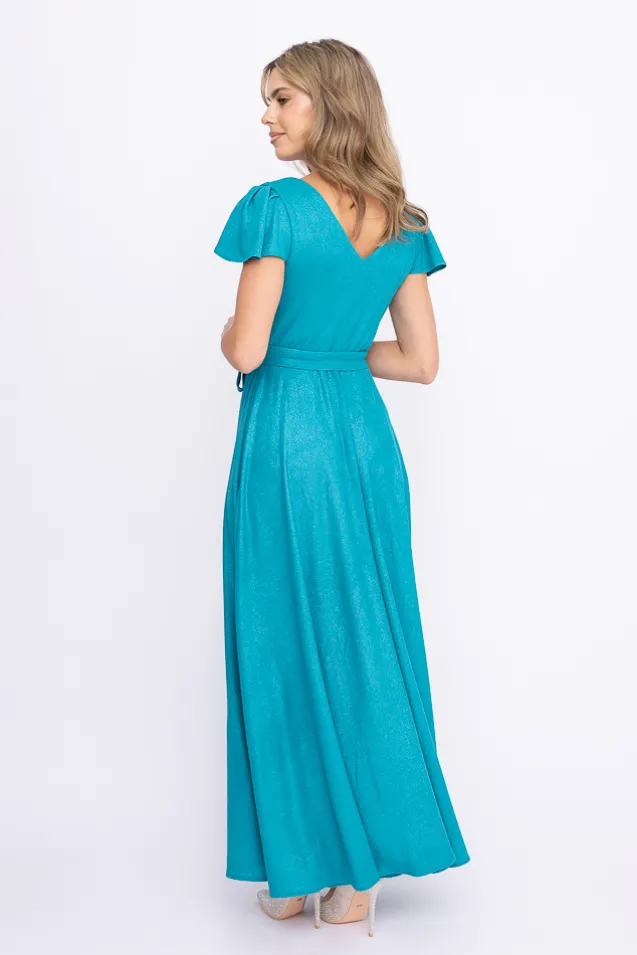 Turkusowa Sukienka błyszcząca SELIGA