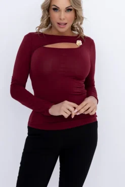 Wiśniowa Bluzka elegancka DENORI