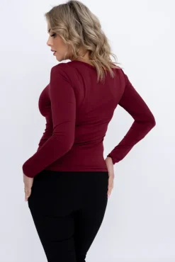 Wiśniowa Bluzka elegancka DENORI