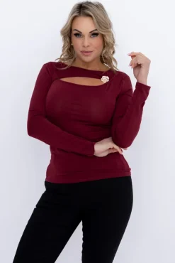 Wiśniowa Bluzka elegancka DENORI