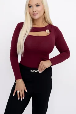 Wiśniowa Bluzka elegancka DENORI