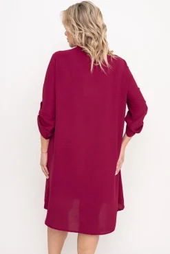 Wiśniowa Sukienka koszulowa KANTARI