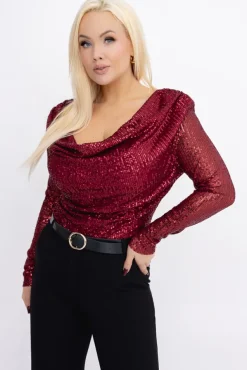 Wiśniowe Body cekinowe ZERIEN