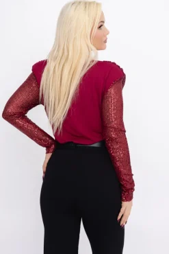 Wiśniowe Body cekinowe ZERIEN