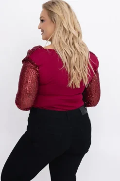 Wiśniowe Body cekinowe ZERIEN