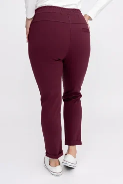Wiśniowe Spodnie dresowe DAFNE