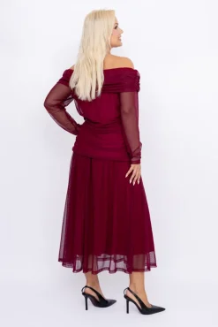 Wiśniowy Komplet siateczkowy PORTESIA