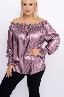 Wrzosowa błyszcząca Bluzka ZOI