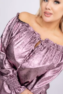 Wrzosowa błyszcząca Bluzka ZOI