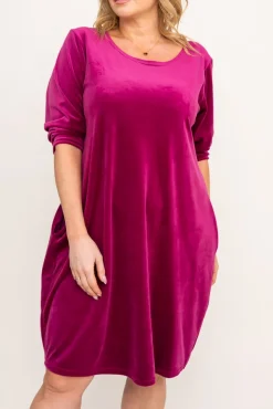 Wrzosowa Sukienka welurowa DEMY