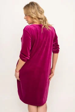 Wrzosowa Sukienka welurowa DEMY