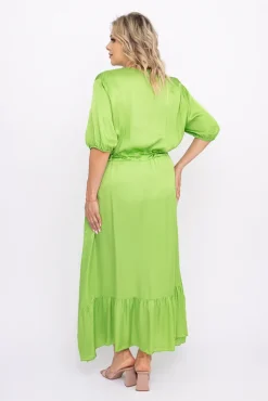 Zielona Sukienka Satynowa ELANTRA