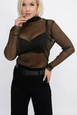 Złota Bluzka błyszcząca WORIGIA