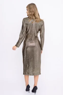 Złota Sukienka błyszcząca LIVENO