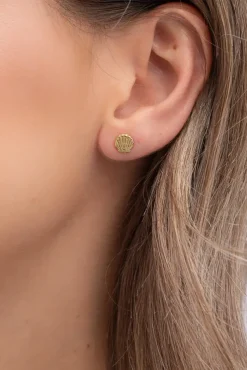 Złote Kolczyki Muszelki SKEL Wkrętki