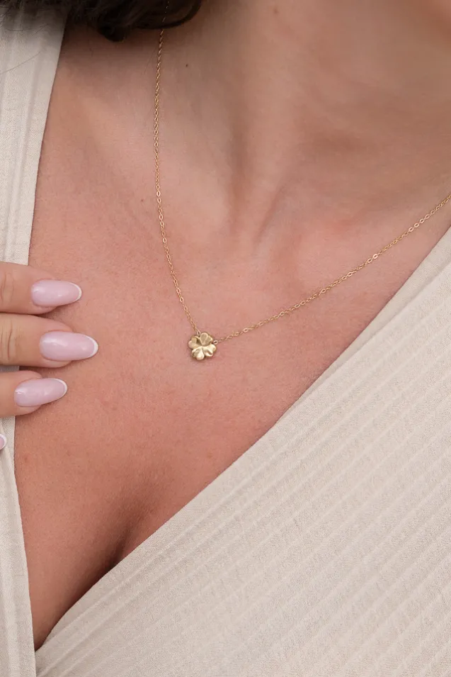 Złoty Naszyjnik ze stali chirurgicznej FLOWERY